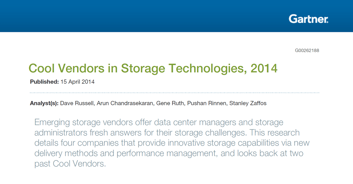 Gartner - Condusiv: Cool Vendors in Storage Technologies
