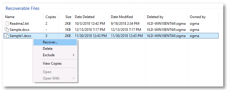 Undelete server recovering files recover