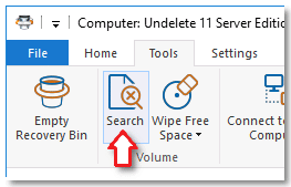 Undelete server search feature