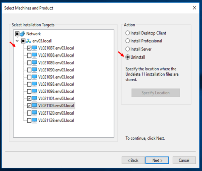Undelete edition and systems selection uninstall