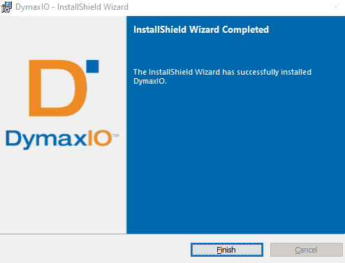 DymaxIO Install Wizard Finish