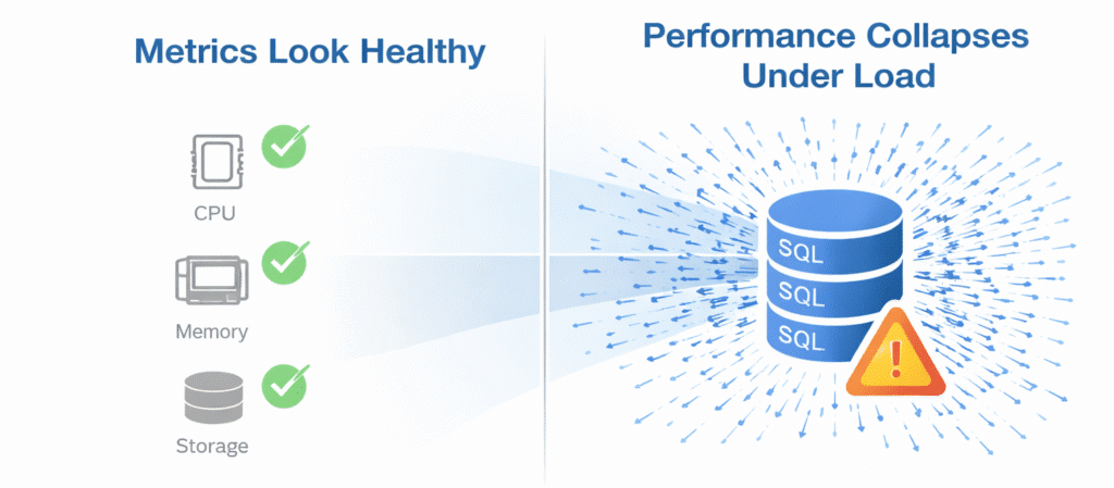 SQL Server performance under load with healthy CPU memory and storage but inefficient Windows I/O patterns